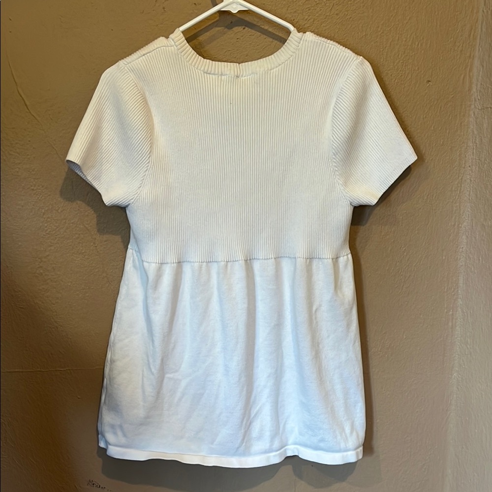 Eight Eight Eight White Buttoned Peplum Blouse Vintage - Picture 3 of 4